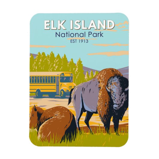 Elk Island National Park Canada Bison  Magneet (Verticaal)
