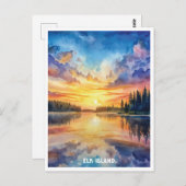 Elk Island National Park Waterverf Schilderij Briefkaart (Voorkant / Achterkant)