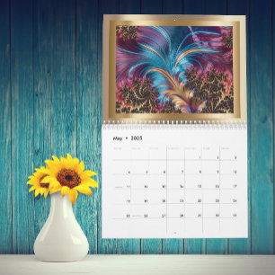 Elk jaar Abstracte moderne fractale kunst Kalender