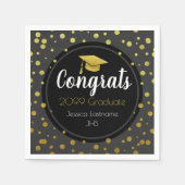 Elk jaar Afstuderen Gold Confetti Servet (Voorkant)