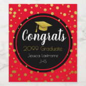 Elk jaar Afstuderen Gold Confetti Wijn Etiket (Enkel label)