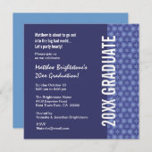 Elk jaar Afstuderen Navy Blue en Star Pattern Kaart (Voorkant / Achterkant)