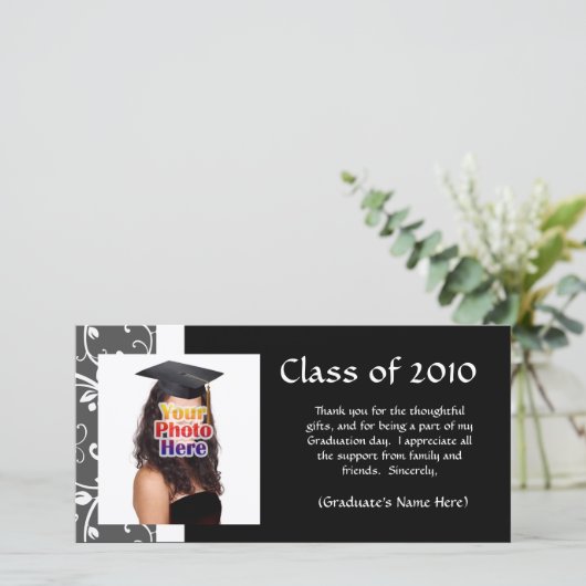 Elk jaar~ Afstuderen wijnstokken Dank u/Aankondigi Bedankkaart (Staand voorkant)