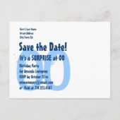 Elk jaar behalve de datum Verrassing verjaardag S0 Aankondigingskaart (Achterkant)