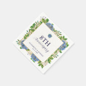 Elk jaar Blue Hydrangea bruiloft Jubileum Servet (Hoek)