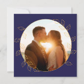 Elk jaar Blue Hydrangea Wedding Photo Jubileum Kaart (Achterkant)