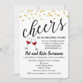 ELK JAAR - Cheers Wine Jubileum Invitation Kaart (Voorkant)