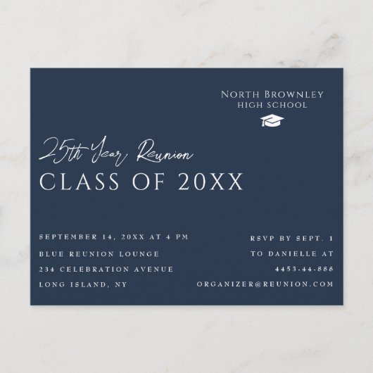 Elk jaar Class Reunion Design Invitation Briefkaar Briefkaart (Voorkant)