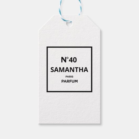 ELK JAAR Designer Parfum Fles Verjaardag Cadeaulabel (Voorkant)