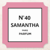 ELK JAAR Designer Parfum Fles Verjaardag Kartonnen Onderzetters (Voorkant)