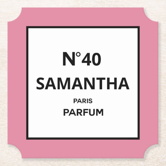 ELK JAAR Designer Parfum Fles Verjaardag Kartonnen Onderzetters (Voorkant)