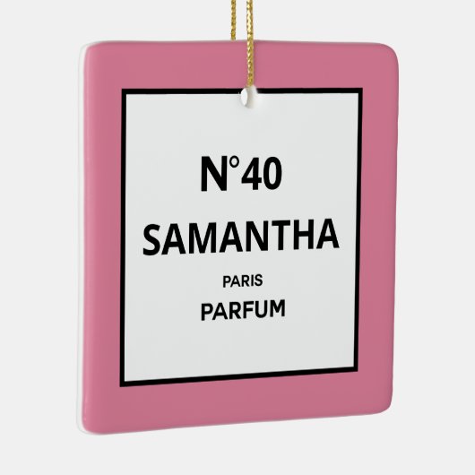 ELK JAAR Designer Parfum Fles Verjaardag Keramisch Ornament (Rechts)