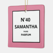 ELK JAAR Designer Parfum Fles Verjaardag Keramisch Ornament (Links)