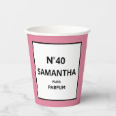 ELK JAAR Designer Parfum Fles Verjaardag Papieren Bekers (Voorkant)