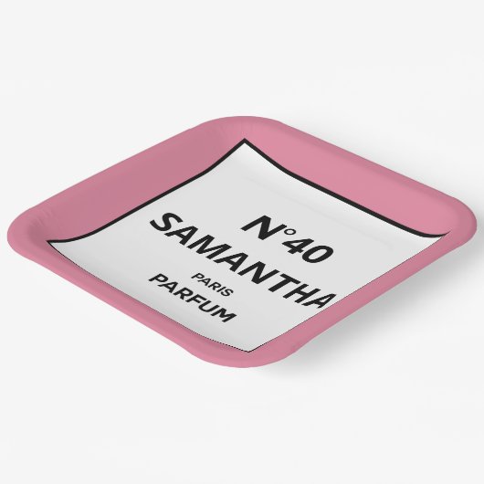 ELK JAAR Designer Parfum Fles Verjaardag Papieren Bordje (Gebogen)