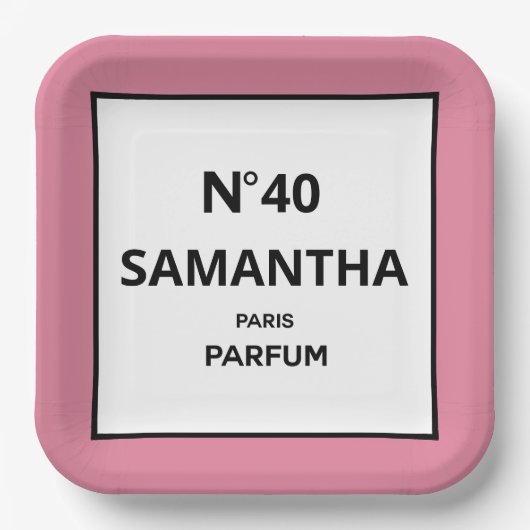 ELK JAAR Designer Parfum Fles Verjaardag Papieren Bordje (Voorkant)