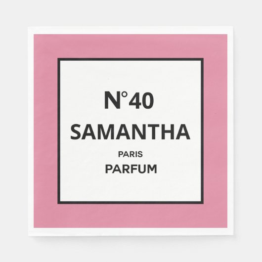 ELK JAAR Designer Parfum Fles Verjaardag Servet (Voorkant)