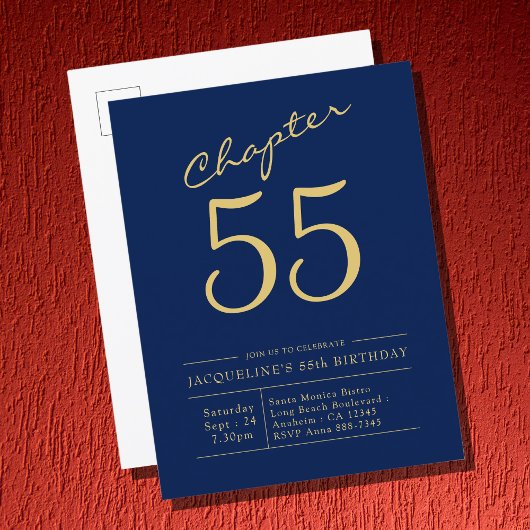 Elk jaar een blauwe gouddag uitnodiging briefkaart