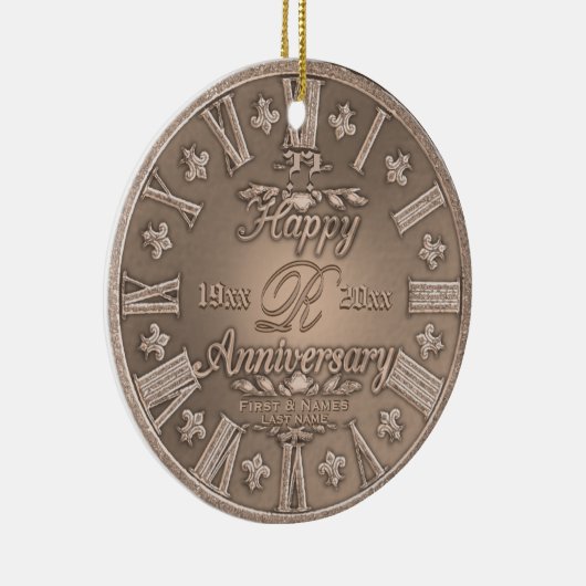 Elk jaar een Jubileum-versiering van koperen uitzi Keramisch Ornament (Rechts)