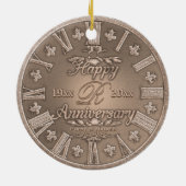 Elk jaar een Jubileum-versiering van koperen uitzi Keramisch Ornament (Achterkant)