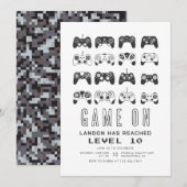 Elk jaar een minimalistisch gamerniveau op zaterda kaart (Voorkant / Achterkant)