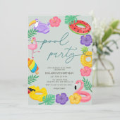 Elk jaar een moderne Tropische Pool Kaart (Staand voorkant)