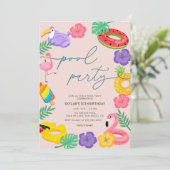 Elk jaar een moderne Tropische Pool Kaart (Staand voorkant)