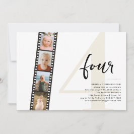 Elk jaar | Eenvoudige 4 filmstrip Foto Birthday Kaart