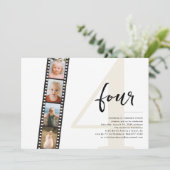 Elk jaar | Eenvoudige 4 filmstrip Foto Birthday Kaart (Staand voorkant)