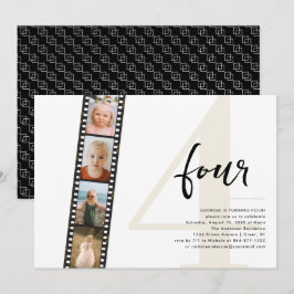 Elk Jaar | Eenvoudige 4 Filmstrip Foto Verjaardags Kaart