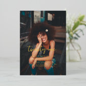 Elk jaar | Eenvoudige foto van Birthday Party Folie Uitnodiging (Staand Voorkant)