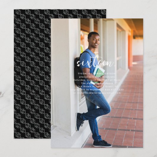 Elk jaar | Eenvoudige foto van Birthday Party Kaart (Voorkant / Achterkant)