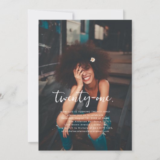 Elk jaar | Eenvoudige foto van Birthday Party Kaart (Voorkant)