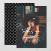 Elk jaar | Eenvoudige foto van Birthday Party Kaart (Voorkant / Achterkant)