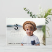 Elk jaar | Eenvoudige foto van Birthday Party Kaart (Staand voorkant)