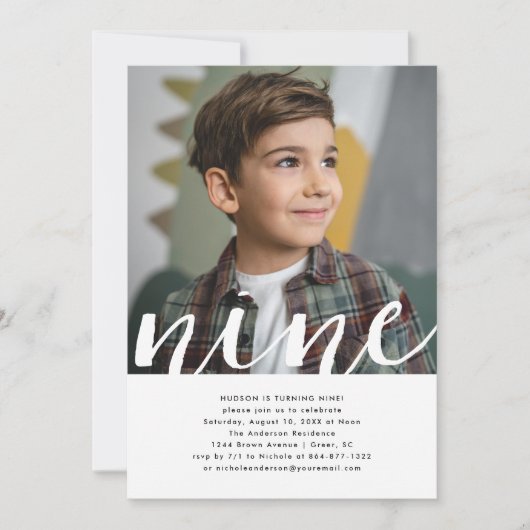 Elk jaar | Eenvoudige foto van Birthday Party Kaart (Voorkant)