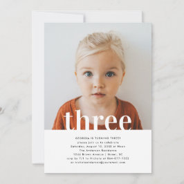 Elk jaar | Eenvoudige foto van Birthday Party Kaart