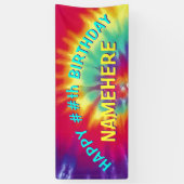 Elk jaar en op maat gesneden, tij Dye Birthday Ban Spandoek (Verticaal)