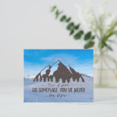Elk jaar ergens heen gaan briefkaart (Staand voorkant)