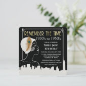 ELK JAAR - Flapper Meisje Verjaardag Uitnodiging (Staand voorkant)