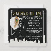 ELK JAAR - Flapper Meisje Verjaardag Uitnodiging (Voorkant)