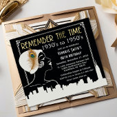 ELK JAAR - Flapper Meisje Verjaardag Uitnodiging