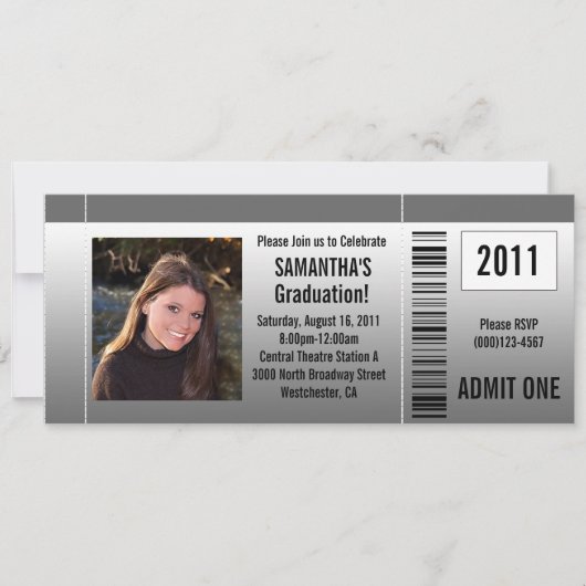 Elk jaar ~ Foto Graduatie Party Ticket Uitnodiging (Voorkant)