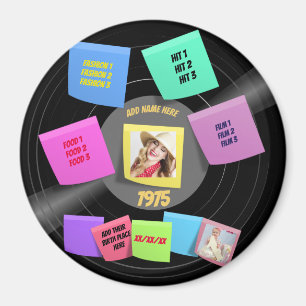 ELK Jaar Geboren 60s 70s Vinylplaat Foto Op Maat Magneet