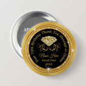 Elk jaar Gepersonaliseerd de 'Birthday Pins' voor  Ronde Button 7,6 Cm (Voorkant /achterkant)