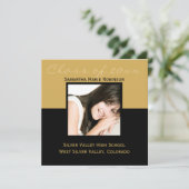 Elk jaar ~ Gold/Black Modern Square Afstuderen Kaart (Staand voorkant)