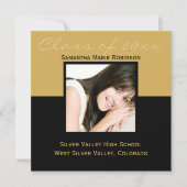 Elk jaar ~ Gold/Black Modern Square Afstuderen Kaart (Voorkant)