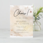 Elk jaar Gold Waterverf 50e Jubileum partij Kaart (Staand voorkant)