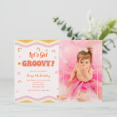 Elk jaar Groovy Hippie Retro foto Verjaardag Kaart (Staand voorkant)