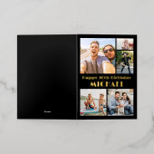 ELK jaar Happy Birthday 5 Fotocollage Zwart Folie Wenskaart (Buiten Laag)